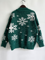 Snowflake Pattern Dropped Shoulder Sweater