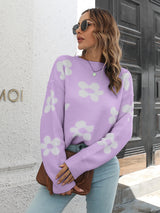 Floral Dropped Shoulder Sweater