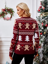 Gingerbread Round Neck Long Sleeve Sweater