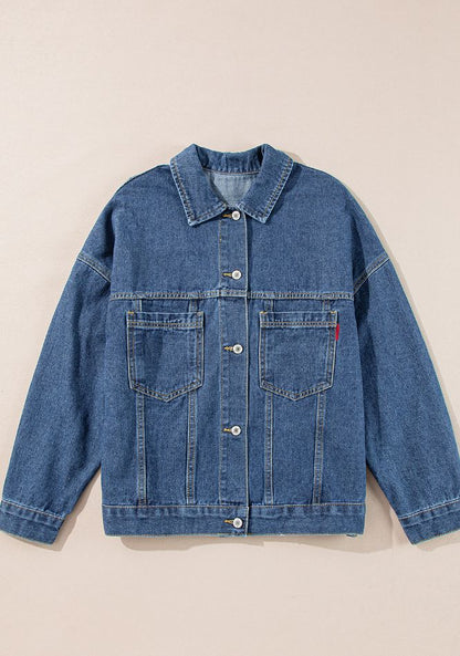 Pocketed Button Up Denim Jacket