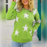 Star Pattern Round Neck Sweater